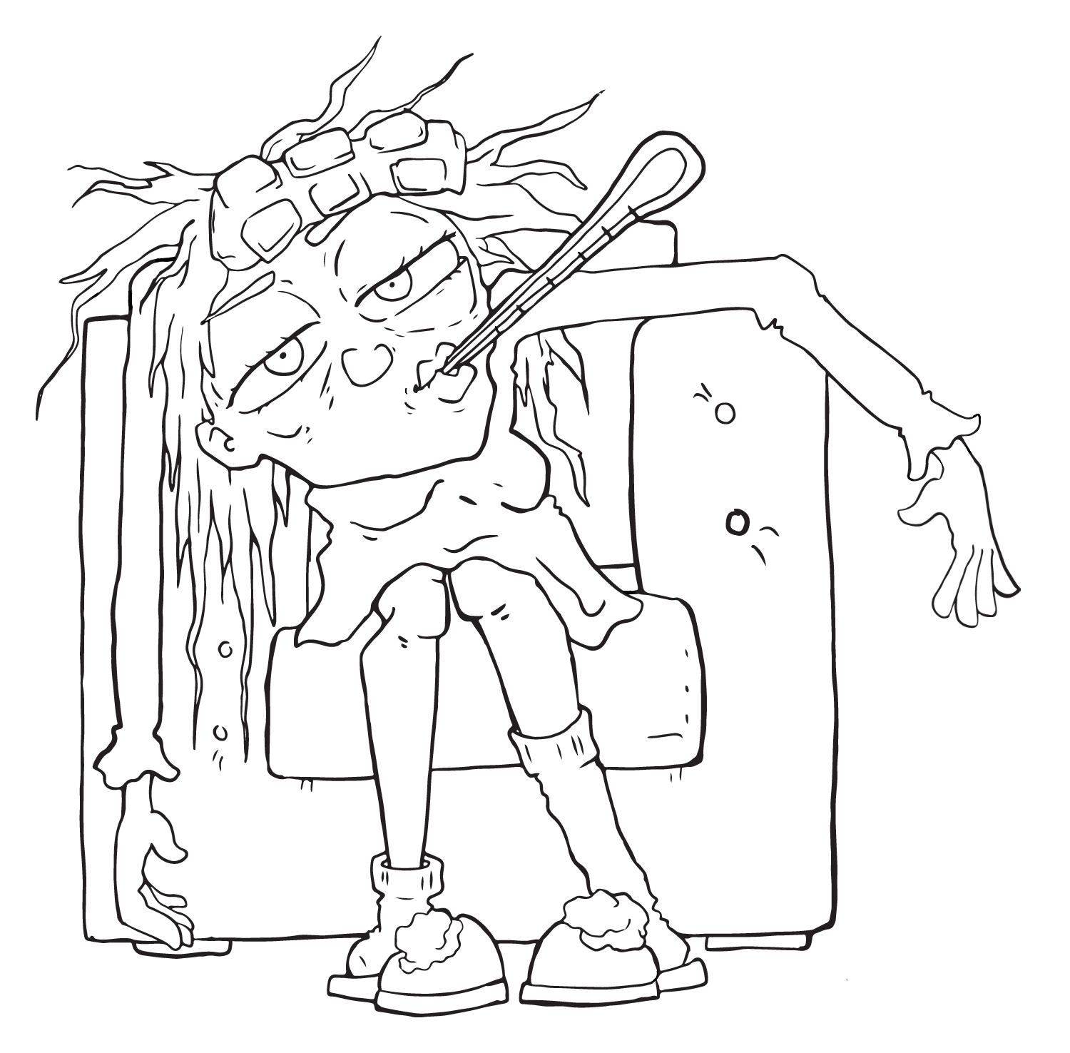 Armchair Sick Girl