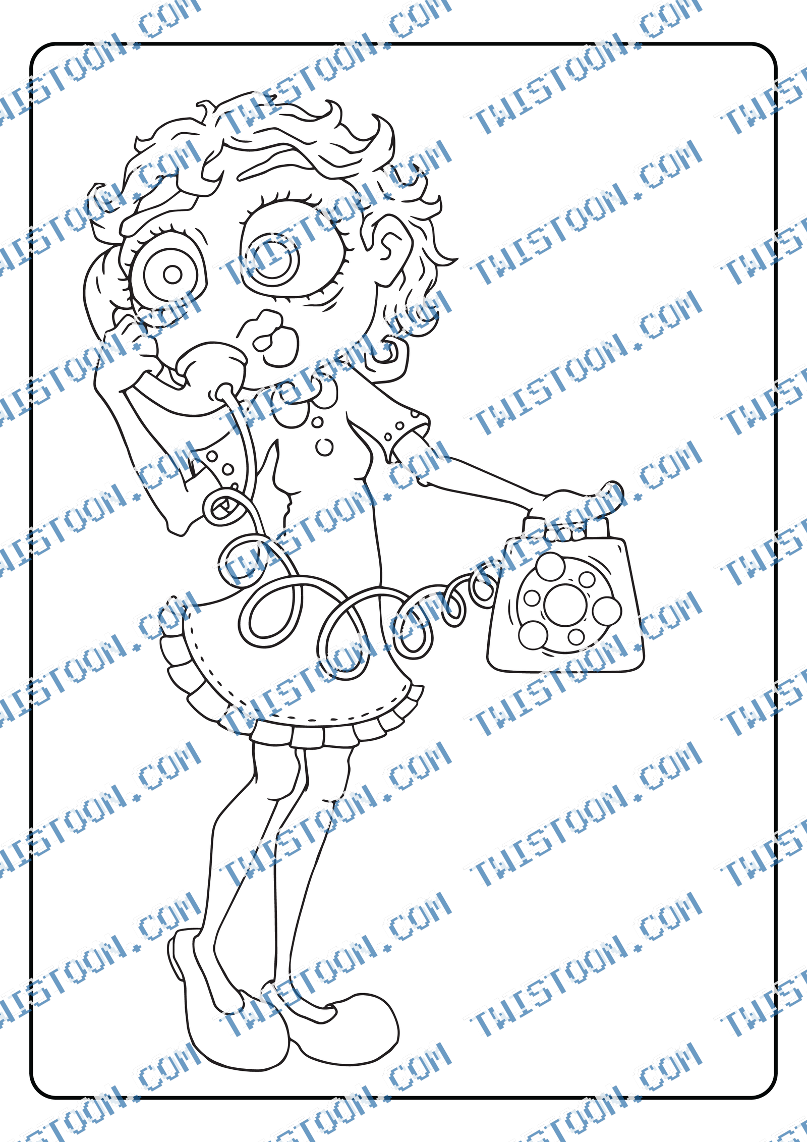 80s Telephone Coloring Page