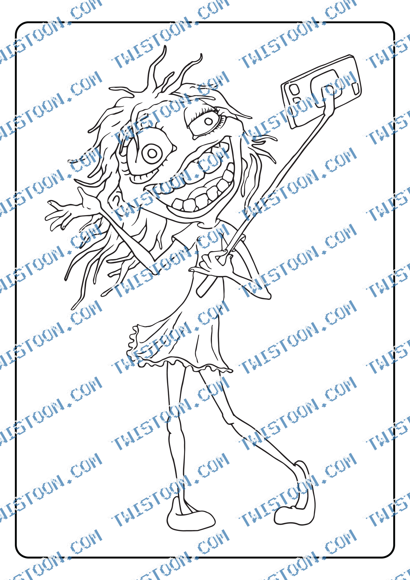 Selfie Stickcoloringpage